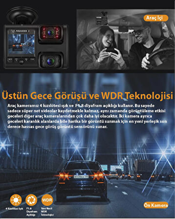 Pruveeo D30 Wi-Fi 4K Araç Kamerası