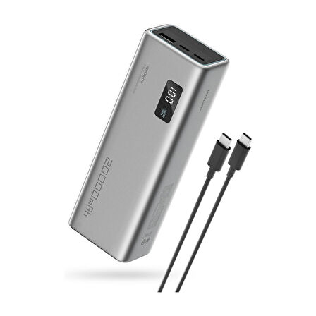 CUKTECH 15 Powerbank 20000 mAh | 150 W PD3.1 Süper Hızlı Şarj | 3 Port (2C1A) | LED Dijital Ekranlı Taşınabilir Şarj Cihazı – Laptop, MacBook, iPhone, Samsung, Xiaomi ile Uyumlu