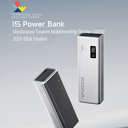 CUKTECH 15 Powerbank 20000 mAh | 150 W PD3.1 Süper Hızlı Şarj | 3 Port (2C1A) | LED Dijital Ekranlı Taşınabilir Şarj Cihazı – Laptop, MacBook, iPhone, Samsung, Xiaomi ile Uyumlu