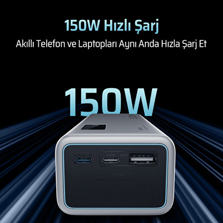 CUKTECH 15 Powerbank 20000 mAh | 150 W PD3.1 Süper Hızlı Şarj | 3 Port (2C1A) | LED Dijital Ekranlı Taşınabilir Şarj Cihazı – Laptop, MacBook, iPhone, Samsung, Xiaomi ile Uyumlu