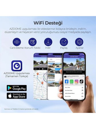 AZDOME M550H 3 KAMERALI 4K+2K+1K ÇİFT STARVIS 2 ARAÇ KAMERASI