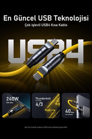 Aohi The Future Creative Power USB-C to USB-C Apple Lightning Modüler Uzayabilen 2,6m 480Mbps 240W PD 3.1 Süper Hızlı Şarj/Data Kablo Seti