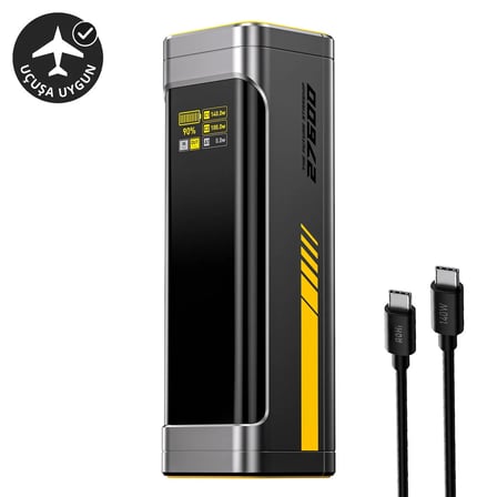Aohi Starship 27.600 mAh 240W PD3.1 Powerbank, Akıllı Dijital Göstergeli 2si1 Arada  Taşınabilir Hızlı Şarj Cihazı, Şarj İstasyonu, Siyah