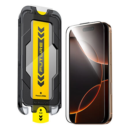 Aohi The Future Iphone 16 Pro Ekran Koruyucu, Tam Kaplayan Kırılmaz Temperli Camlı Koruma