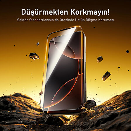 Aohi The Future Iphone 16 Pro Ekran Koruyucu, Tam Kaplayan Kırılmaz Temperli Camlı Koruma
