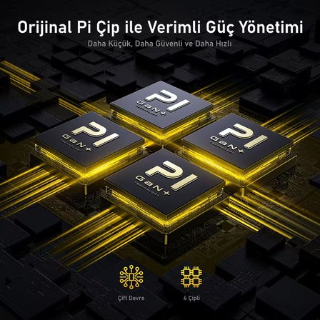Aohi Magcube 2 Portlu Şarj Adaptörü, GaN+ 100W Hızlı Şarj Cihazı, Sarı