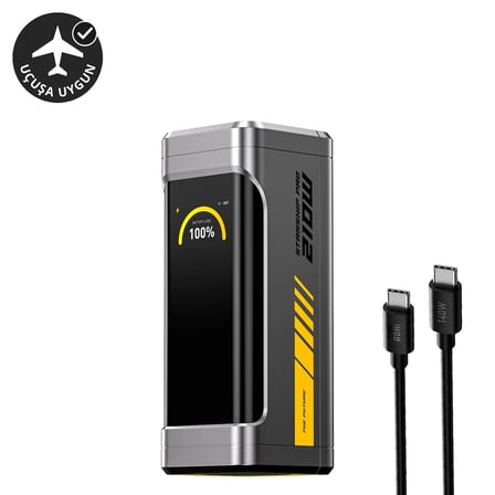 Aohi Starship 10.000 mAh 210W PD3.1 Powerbank, Akıllı Dijital Göstergeli 2si1 Arada Taşınabilir Hızlı Şarj Cihazı, Şarj İstasyonu, Siyah