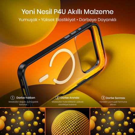 Aohi The Future Iphone 17 Pro Max Kılıfı, Magsafe Uyumlu Telefon Kılıfı, Siyah