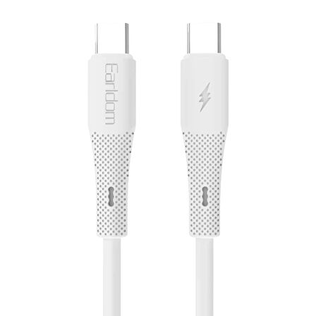Earldom EC-185CC Type-C to Type-C 60W Hızlı Şarj Kablosu 1M - Beyaz