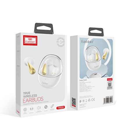Earldom TWS33 BT 5.3 Kablosuz Airpods Kulaklık - Beyaz