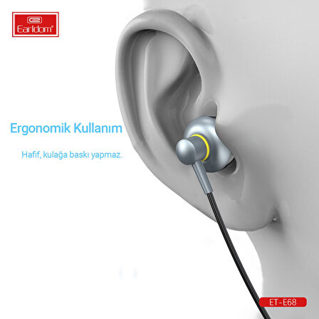 Earldom E68 Type-C Kablolu Kulak İçi Kulaklık – Gümüş
