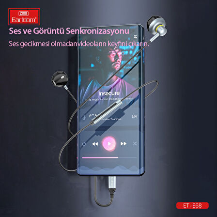 Earldom E68 Type-C Kablolu Kulak İçi Kulaklık – Gümüş