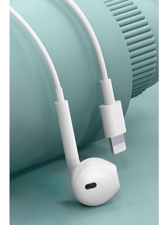 Earldom E72L Beyaz Tek Kulak Bluetooth 5.0 Lightning Kablolu Kulaklık