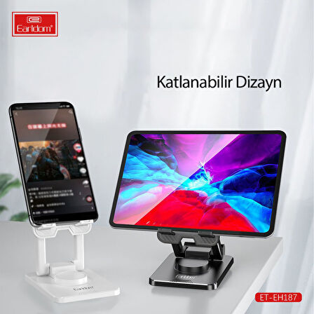 Earldom EH187 Ayarlanabilir Telefon Tutucu - Beyaz