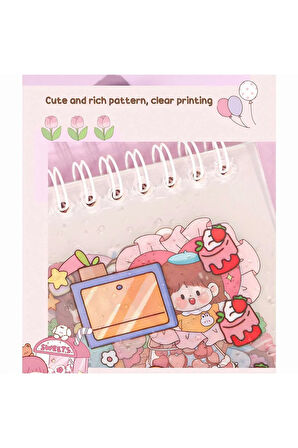 Cute Rabbit and Bear Temalı Sticker Defteri (GGK-DQA003)