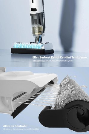 ED12 Lite Şarjlı Islak Kuru Dikey Süpürge 7.000PA Dolanma Karşıtı Sistem Hassas Kenar Tasarım 3.5 kg