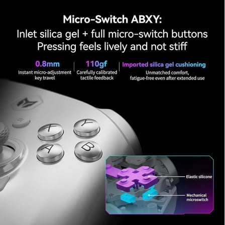 MOJHON Rainbow 3 Wireless Controller Kablosuz Gamepad – 2000Hz Polling Rate & 14 Bölgeli RGB (PC/Switch 1&2/iOS/Android)