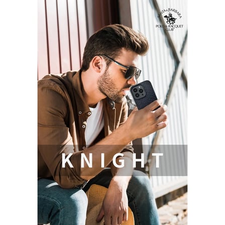 Santa Barbara Polo Racquet Club iPhone 13 Pro Kılıf Pu Deri Timsah Tasarım Business Knight Kapak