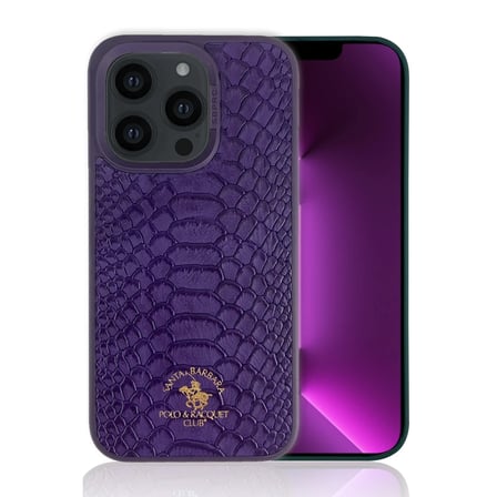 Santa Barbara Polo Racquet Club iPhone 13 Pro Kılıf Pu Deri Timsah Tasarım Business Knight Kapak