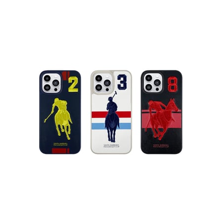 Santa Barbara Polo Racquet Club iPhone 13 Pro Kılıf PU Deri Üzeri Dikişli Garner Desenli Kapak