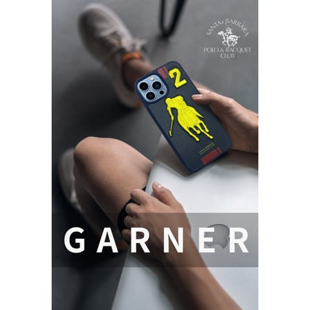 Santa Barbara Polo Racquet Club iPhone 13 Pro Kılıf PU Deri Üzeri Dikişli Garner Desenli Kapak