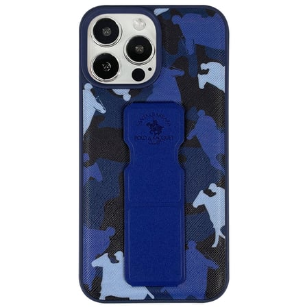 Santa Barbara Polo Racquet Club iPhone 13 Pro Kılıf Z Standlı Desenli PU Deri Enos Kapak