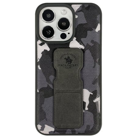Santa Barbara Polo Racquet Club iPhone 13 Pro Max Kılıf Z Standlı Desenli PU Deri Enos Kapak