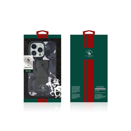 Santa Barbara Polo Racquet Club iPhone 13 Pro Max Kılıf Z Standlı Desenli PU Deri Enos Kapak