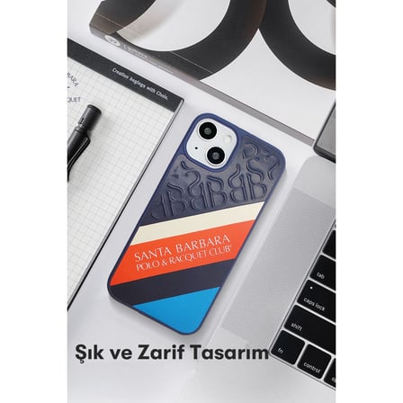 Santa Barbara Polo Racquet Club iPhone 13 Pro Max Kılıf 3D Baskılı PU Deri Franco Kapak