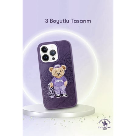 Santa Barbara Polo Racquet Club iPhone 13 Pro Kılıf Crete 3Boyutlu PU Deri İçi Süet Kapak