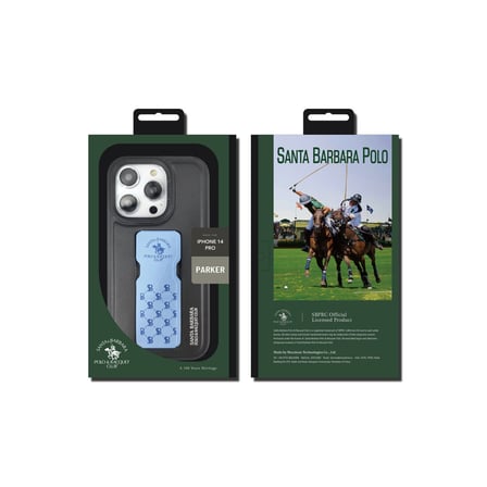Santa Barbara Polo Racquet Club iPhone 13 Pro Kılıf Z Standlı Pu Deri İçi Süet Parker Kapak