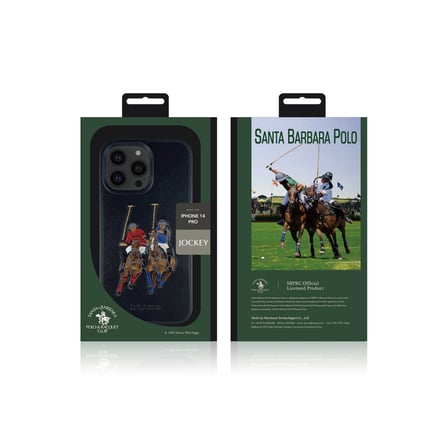 Santa Barbara Polo Racquet Club iPhone 14 Pro Kılıf Jockey 3Boyutlu PU Deri İçi Süet Kapak