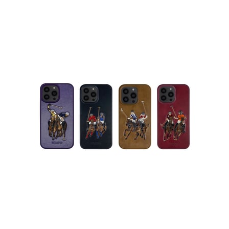 Santa Barbara Polo Racquet Club iPhone 14 Pro Kılıf Jockey 3Boyutlu PU Deri İçi Süet Kapak