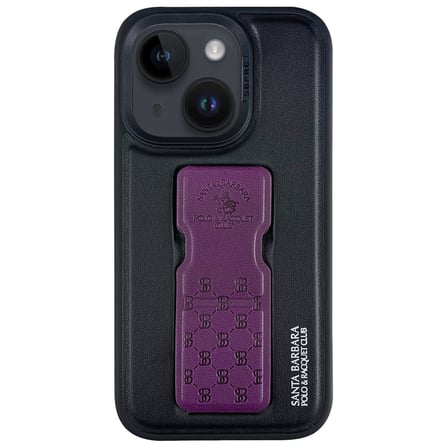 Santa Barbara Polo Racquet Club iPhone 14 Kılıf Z Standlı Pu Deri İçi Süet Parker Kapak
