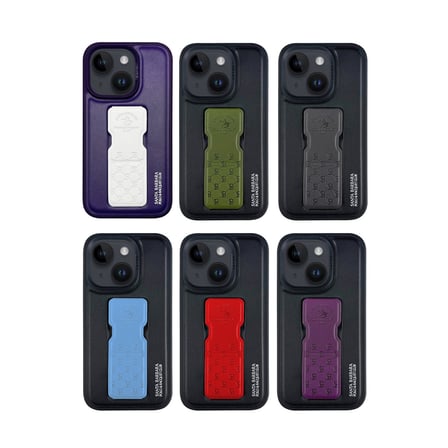 Santa Barbara Polo Racquet Club iPhone 14 Kılıf Z Standlı Pu Deri İçi Süet Parker Kapak