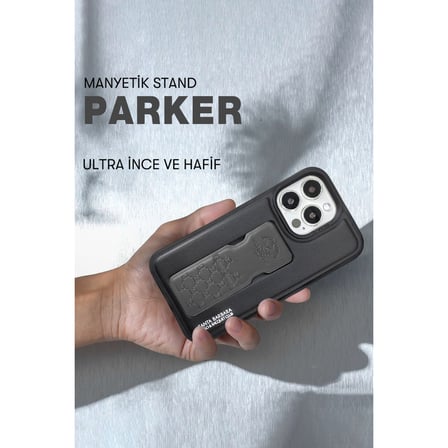 Santa Barbara Polo Racquet Club iPhone 14 Pro Kılıf Z Standlı Pu Deri İçi Süet Parker Kapak