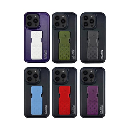 Santa Barbara Polo Racquet Club iPhone 14 Pro Kılıf Z Standlı Pu Deri İçi Süet Parker Kapak