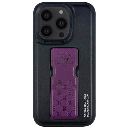 Santa Barbara Polo Racquet Club iPhone 14 Pro Max Kılıf Z Standlı Pu Deri İçi Süet Parker Kapak