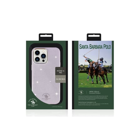 Santa Barbara Polo Racquet Club iPhone 14 Pro Max Kılıf Mekanik Tuşlu Simli Işıltılı Diaomand Seri Aurora Kapak