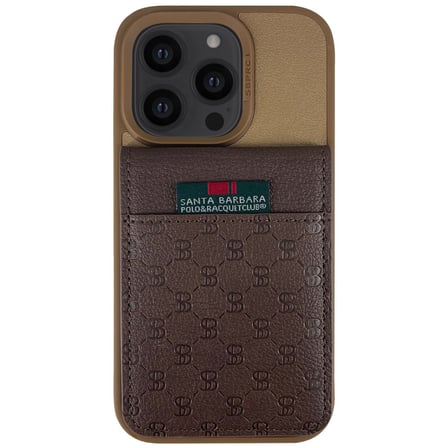Santa Barbara Polo Racquet Club iPhone 14 Pro Max Kılıf Cüzdanla Bitişik PU Deri Standlı İçi Süet Hulda Kapak