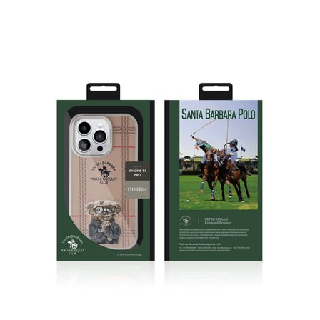 Santa Barbara Polo Racquet Club iPhone 14 Pro Kılıf 3Boyutlu Dustin Kumaş Üzeri Desenli Dikişli Kapak