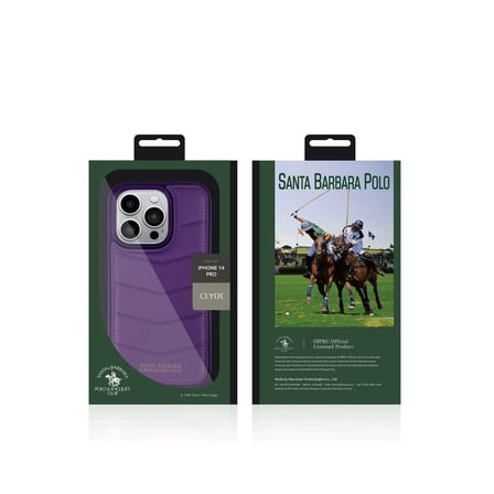 Santa Barbara Polo Racquet Club iPhone 14 Pro Kılıf PU Deri Standlı Kartvizitli Clyde Kapak