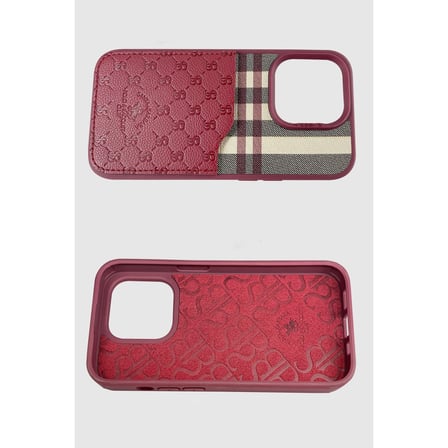 Santa Barbara Polo Racquet Club iPhone 14 Pro Kılıf Plaid Kumaş + Pu Deri Kartvizit/Cüzdanlı Kare Dizayn Kapak