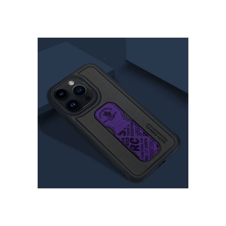 Santa Barbara Polo Racquet Club iPhone 15 Pro Kılıf Z Standlı Pu Deri İçi Süet Blaise Kapak