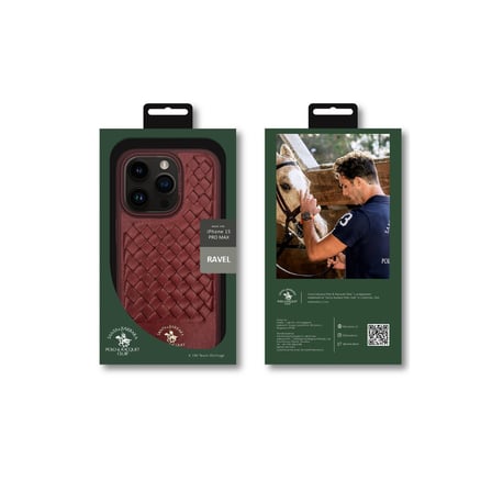 Santa Barbara Polo Racquet Club iPhone 15 Pro Kılıf PU Deri Business Kare Desen Ravel Kapak