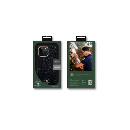 Santa Barbara Polo Racquet Club iPhone 15 Pro Kılıf Mekanik Tuşlu Simli Işıltılı Diaomand Seri Aurora Kapak