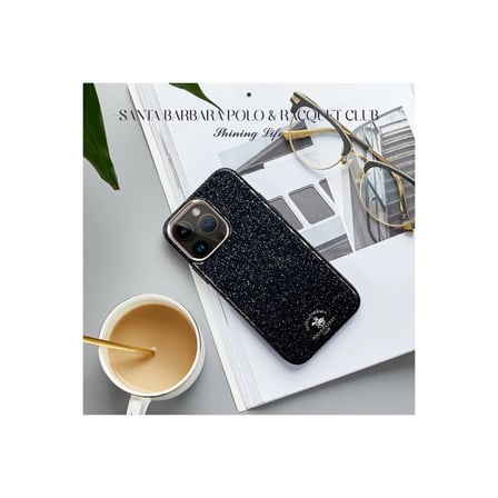 Santa Barbara Polo Racquet Club iPhone 15 Pro Kılıf Mekanik Tuşlu Simli Işıltılı Diaomand Seri Aurora Kapak
