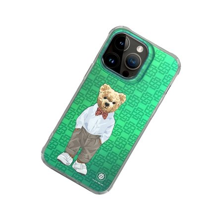 ZuckBear iPhone 15 Pro Max Kılıf Hologramlı Mekanik Tuşlu French Riviera Kapak