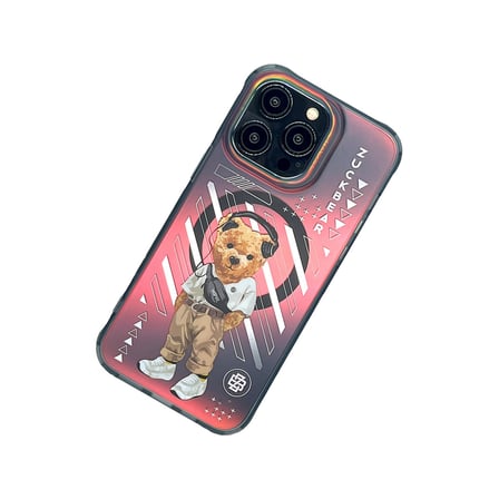 ZuckBear iPhone 15 Pro Kılıf Hologramlı Mekanik Tuşlu M-Safe Şarja Uygun New York Never Sleeps Kapak