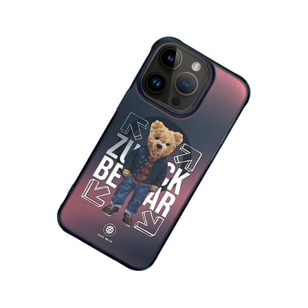 ZuckBear iPhone 15 Pro Kılıf Hologramlı Mekanik Tuşlu M-Safe Şarja Uygun California Cool Kapak